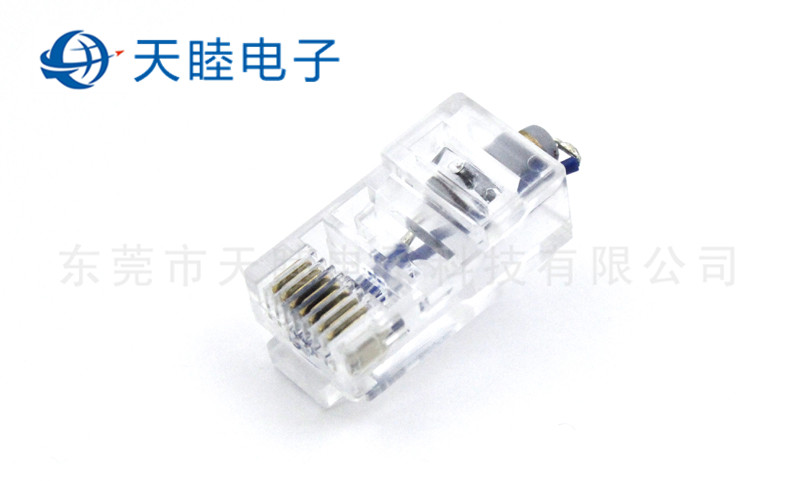 RJ45水晶頭帶100歐電阻器自測功能8P8C網(wǎng)絡(luò)自檢保護(hù)防屏器 高清圖片