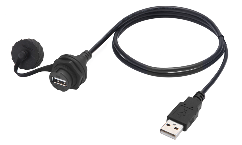 USB2.0 公轉(zhuǎn)母數(shù)據(jù)線連接線延長線母頭帶防水蓋