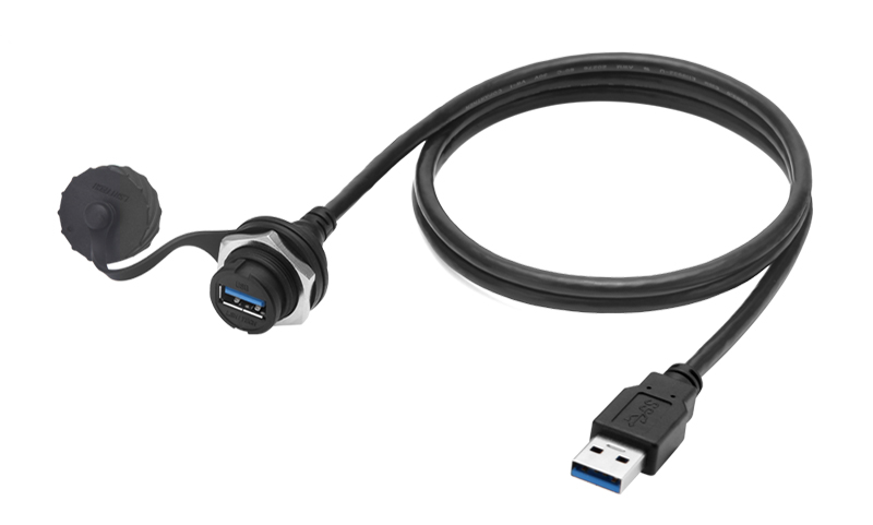 USB 3.0公轉母防水防塵金屬螺口 廠家直銷 客戶定制